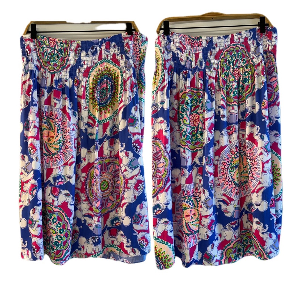 Lilly Pulitzer light weight skirt elephant print